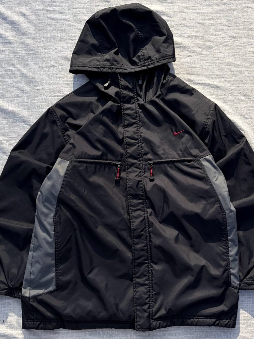Vintage Nike Reversible Jacket Black/Grey Shell & Black Fleece, Size XL